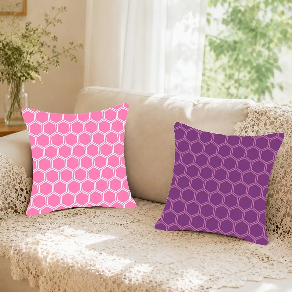 Natural structure honeycomb Cushion Cover Faux fur decorative Dark academia style Cat scratching post Rustic Spa pillow cover