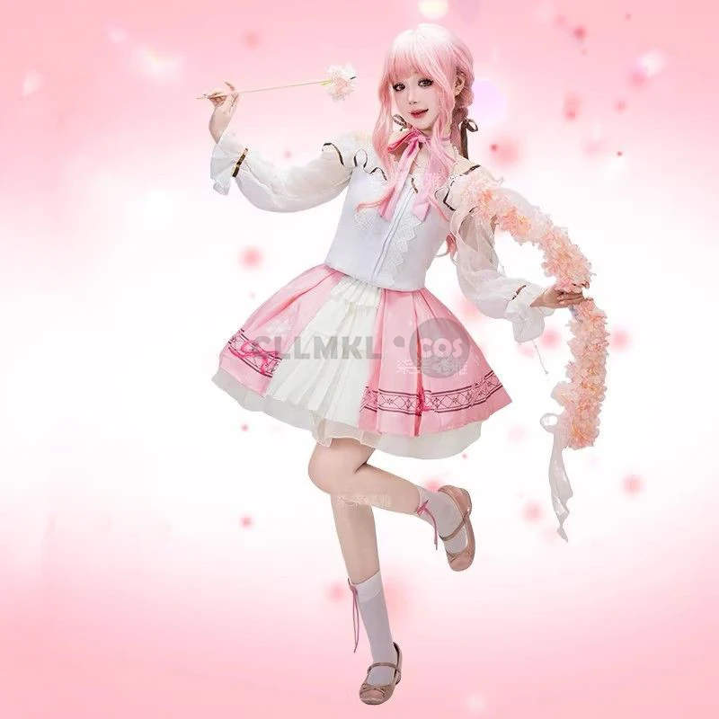 

Nikki Cosplay Costume Game Infinity Nikki Women Cute Pink Dress Nikki Snow Dress Cosplay Lolita Halloween Party Role Play Outfi