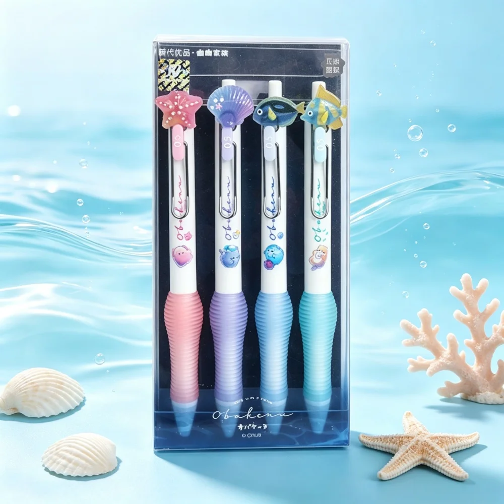 Kawaii 0.5mm Gel Pens Ocean Serie Cartoon Small Fish Sea Shell Neutral Pen Creative Student Stationery Holiday Birthday Gifts