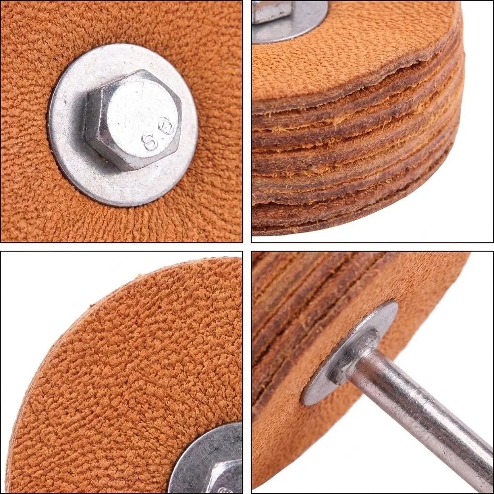 Thickened 7 Layer Leather Polishing Wheel 50mm 80mm For Jade Stone Jewelry Making Carving Smoothing Rotary Grinder Attachment