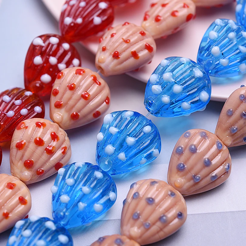 10pcs Glass Jewelry Charms Ocean Beach Octopus Shell Jellyfish Glass Beads DIY for Jewelry Making Necklace Bracelet Spacer Beads