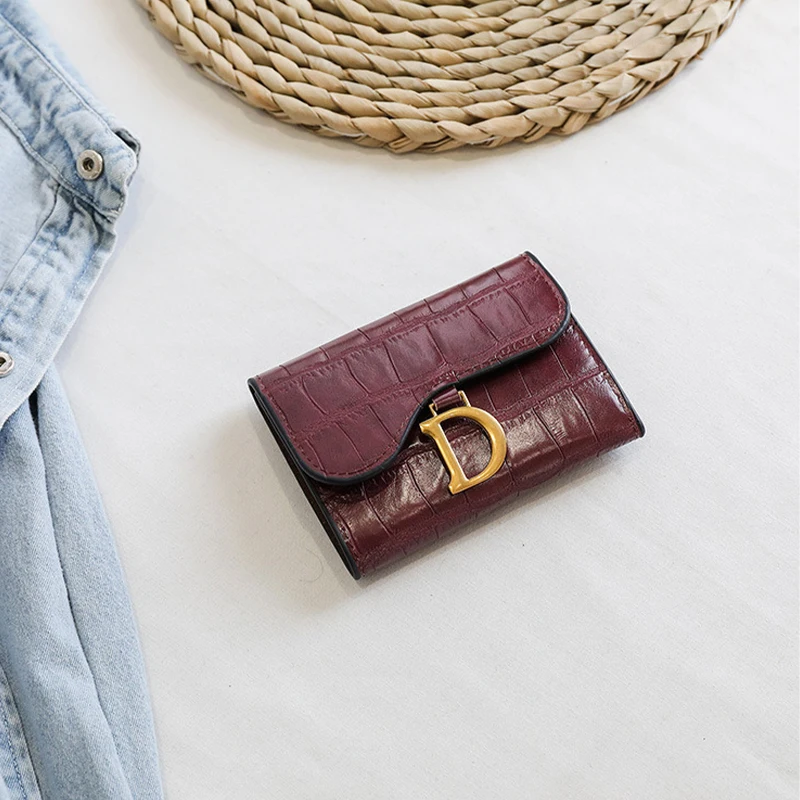 Women Luxury Card Holder Short Wallet Mini PU Letter Wallet Multi Card Card Holder Small Multi Functional Clutch Bag