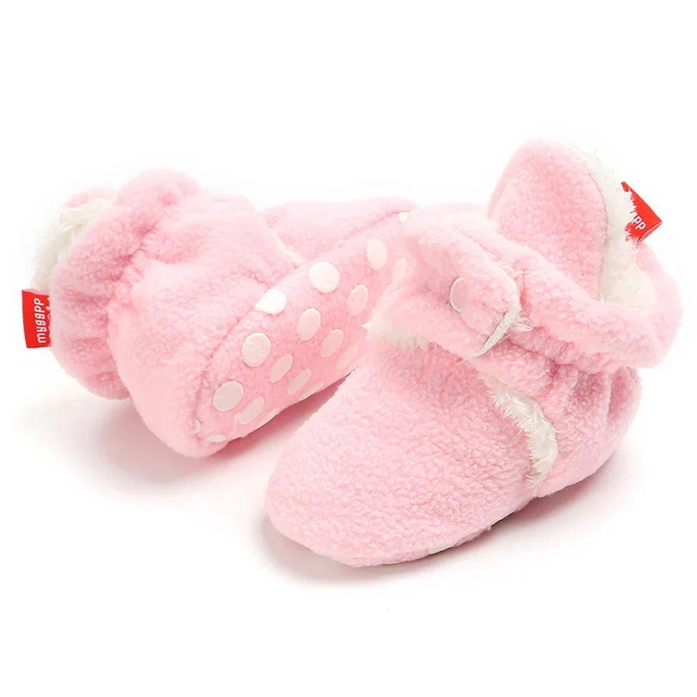 Meckior Winter Baby Boy Girl Socks Shoes Baby Booties Easy Wear Tight Infant Newborn Walking Fluff Warm Moccasins Zapatos Bebe