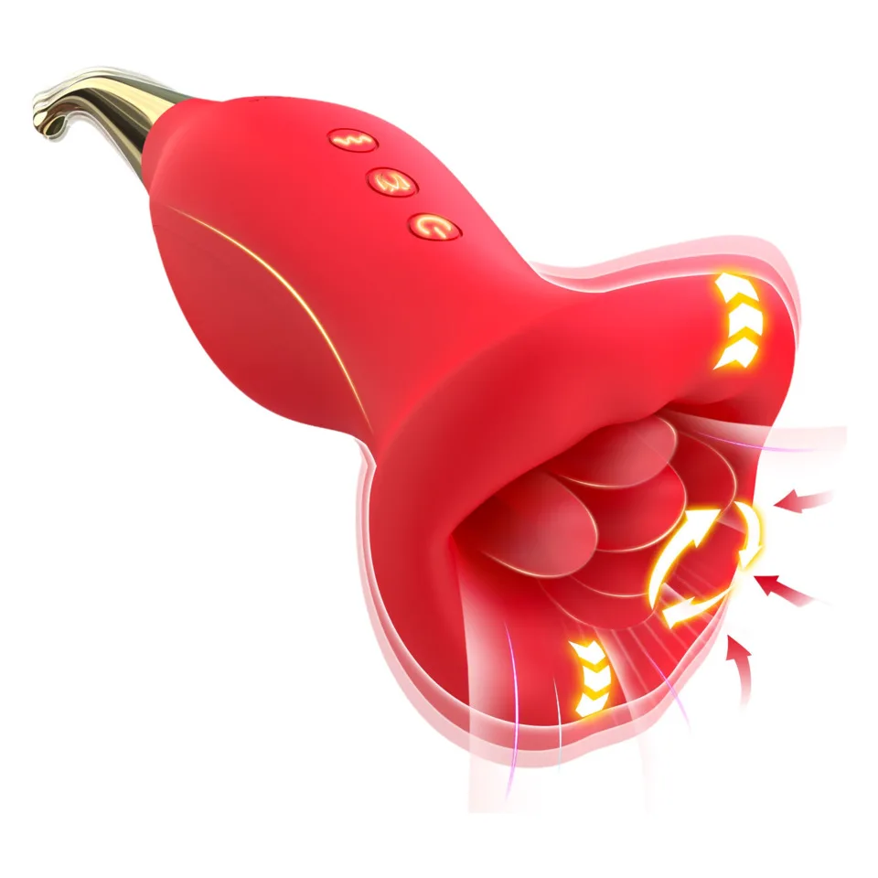 Oral Sex Simulator Tongue Licking Clitoris Sucking Vibrator G Spot Tail Massager Double Stimulation Vibration Silicone Adult Toy