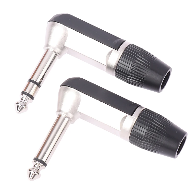 ريان جاك 6.35 ملم TS TRS 90 °   L على شكل الزاوية اليمنى التوصيل ستيريو / مونو 2 3 القطب 6.5 1/4 ميكروفون الغيتار الصوت NYS207 208