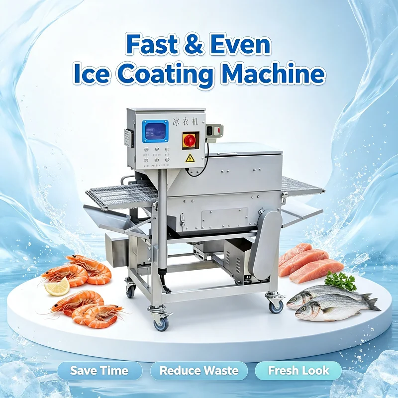 Ice Coating Machine For Frozen Meat Fish Automatic Glazing Equipment Seafood Processing Plant