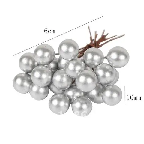 1 Warm Home Decoration Silver Color Stamen DIY Party New Year Party Silver Ball Charms Packet Hot Plastic Artificial Flower