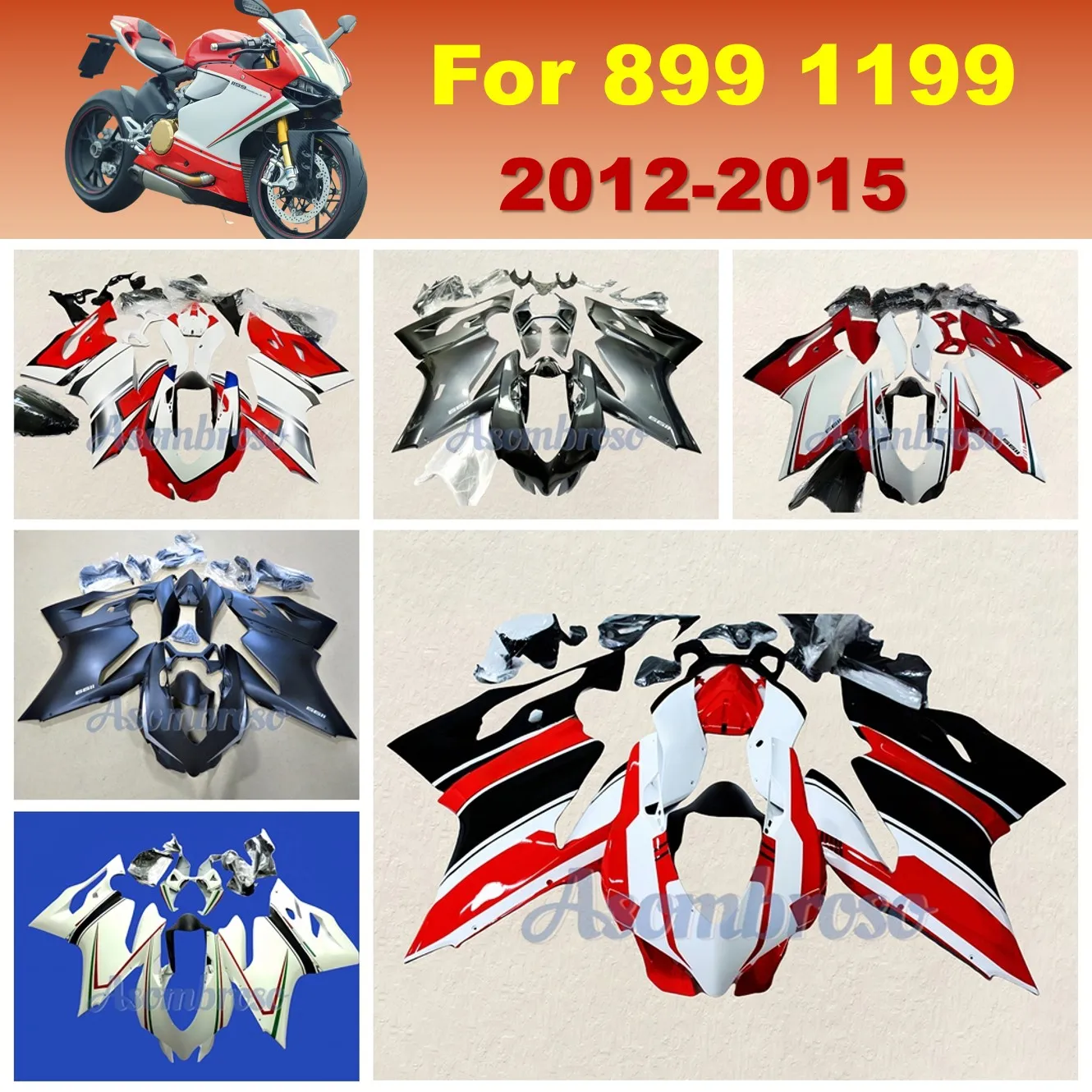 

Full Set Fairing Kit For Ducati 899 Panigale 1199 2012 2013 2014 2015 Motorcycle New Shell Cover Rebuild Replacement