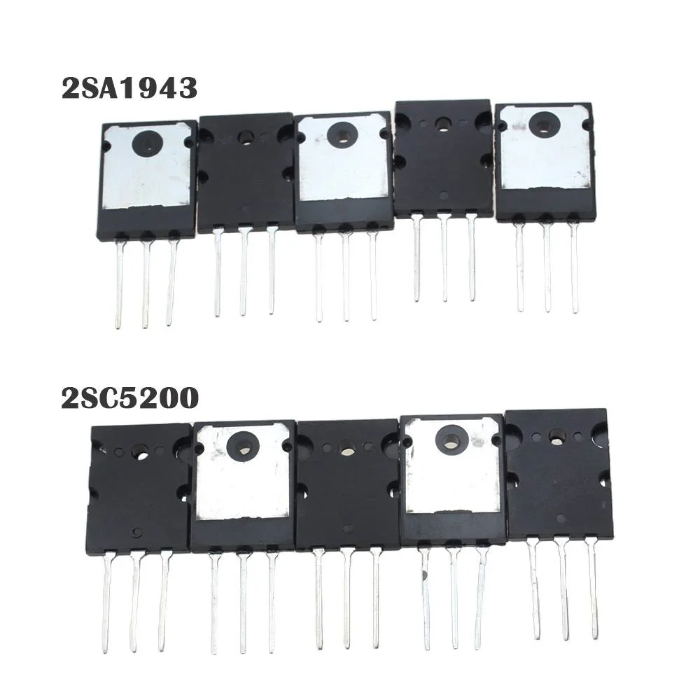 5Pairs 2SA1943 2SC5200 TO‑3PL Audio Amplifier Transistor PNP NPN High‑Power Matched Pair Tube for Power Amplifier