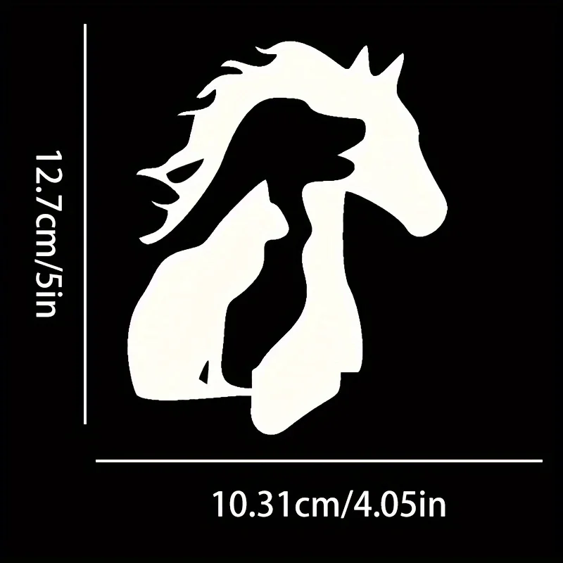 Horse Dog Cat Silhouette Stickers, Vinyl Decals for Laptops, Water Bottles, Phones, Cars & Motorcycles