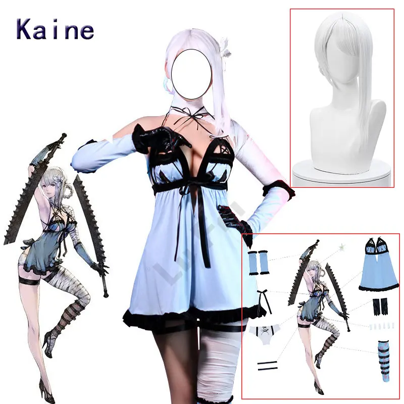 Game NieR Replicant Kaine Cosplay Costumes Wig Women sexy Outfit Halloween Christmas Uniform Suits