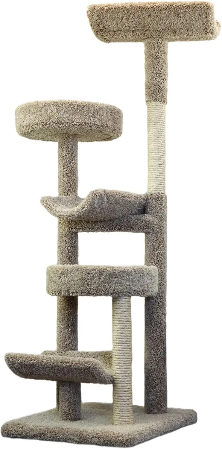 Prestige Cat Trees 130098-Neutral Staggered Cat Tower Cat Tree, Large