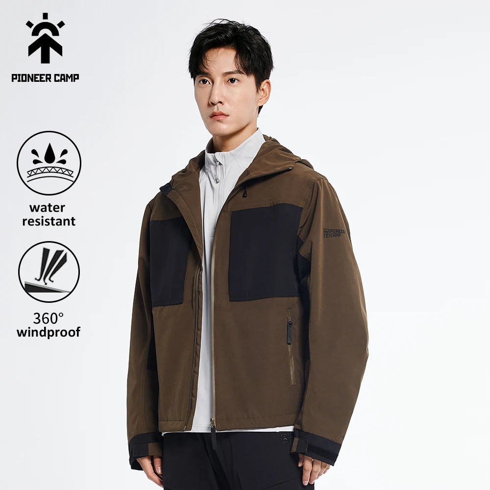 Pioneer Camp 2022 Spring  Men's Single-Layer Jacket Urban Outdoor  Brand Windproof Waterproof Rubber Hard Shell Jacket XHW102097