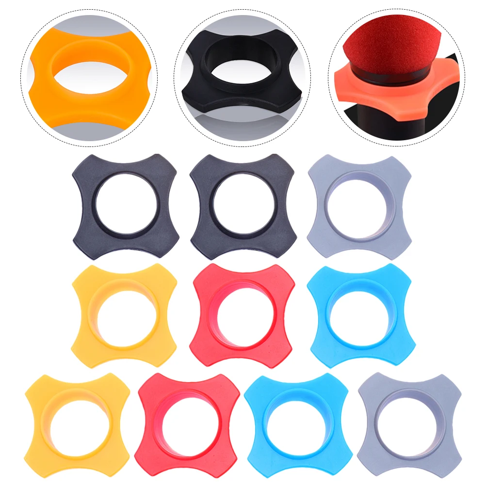 

10 Pcs Anti-slip Protection Ring Microphone Decoration Sleeve Skid Grip Falling Rubber Vibration Frame Anti-rolling