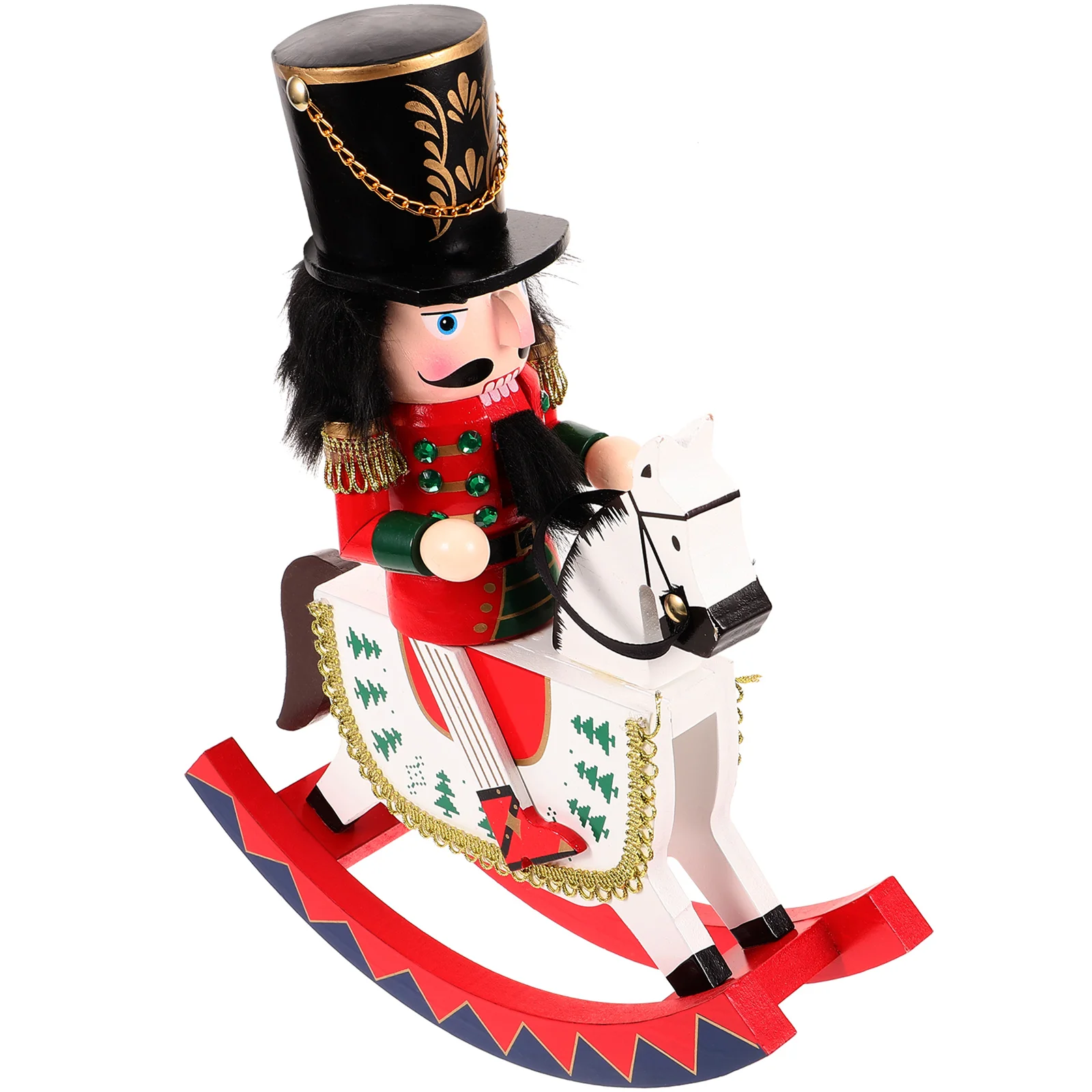 

Nutcracker Ornament 30CM Wooden Christmas Decorations Nutcracker Puppet Xmas Craft Home Ornaments Table Display Soldier Horse