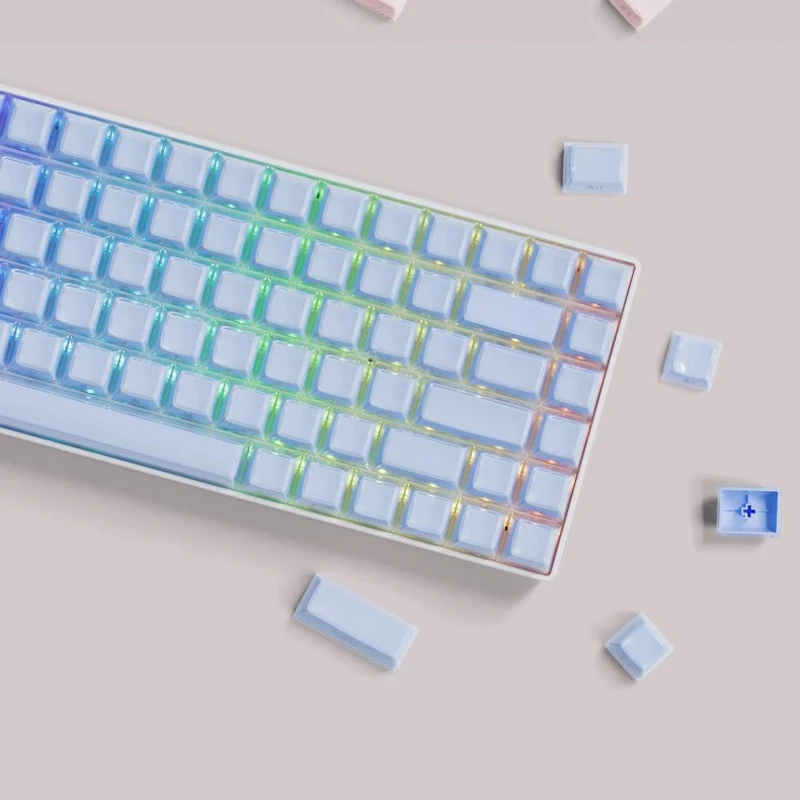 [Blue Sky] Crystal keycaps OEM profile Doubleshot (ABS+PC)Material keycap 113keys for Mx switch keyboard