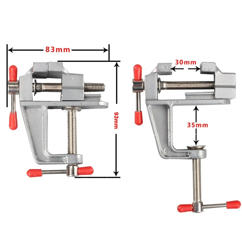 Universal Table Vise Home 35mm Aluminum Mini Hobby Clamp on Table Bench Vise DIY Household Flat Mouth Table Vise Hand Tools