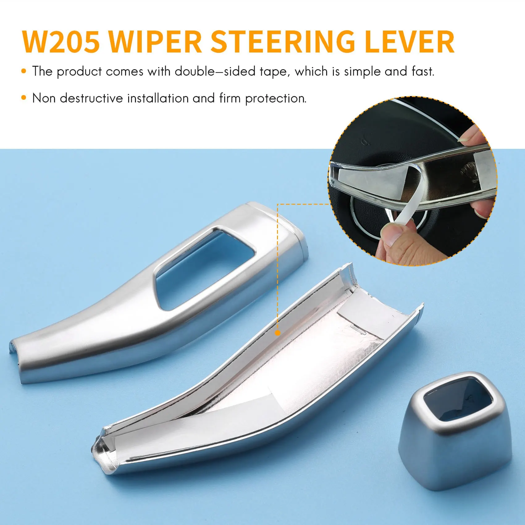 3PCS Car Wiper Steering Lever Shift Lever Cruise Rod Cover for Benz W204 W205 W212 W213 X156 X166—L49A