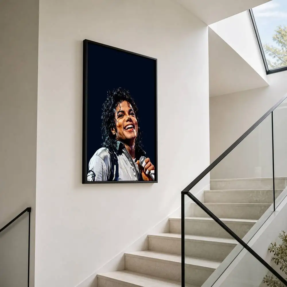 M-Michael Jackson Poster Self-adhesive Art Waterproof Paper Sticker Coffee House Bar Room Wall