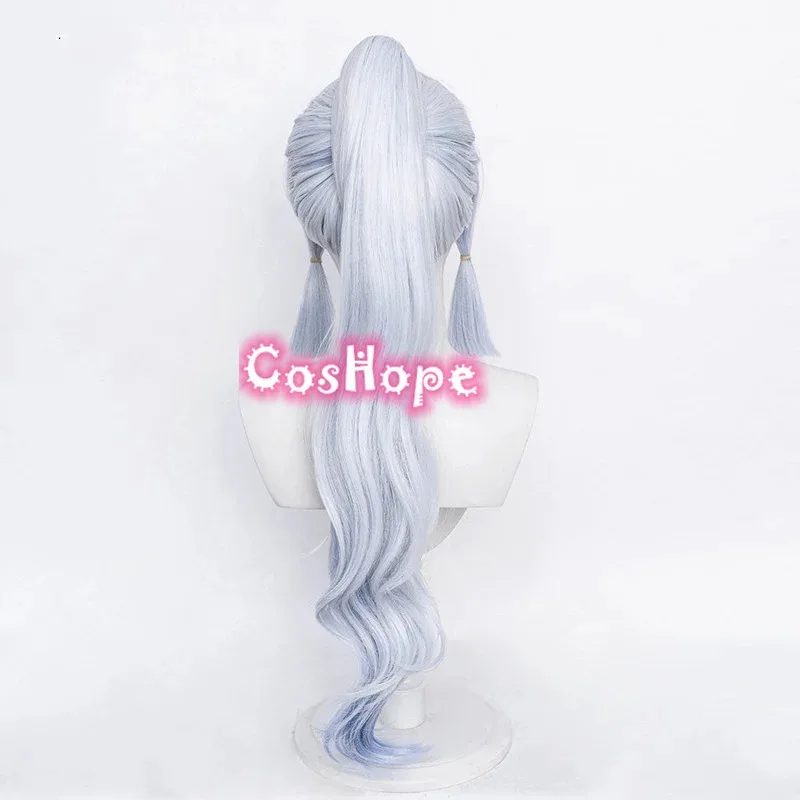 كاميساتو أياكا 75 سنتيمتر شعر مستعار أزرق فضي تأثيري أنيمي مقاومة للحرارة بيروكات صناعية Halloweenv;2,r'6;t.