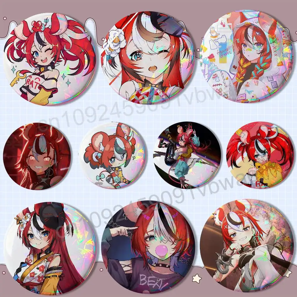 

cute Hakos Baelz Takodachi Badge on Backpack Clothes decoration Tinplate Round Brooch Funny Custom Gifts for Friend