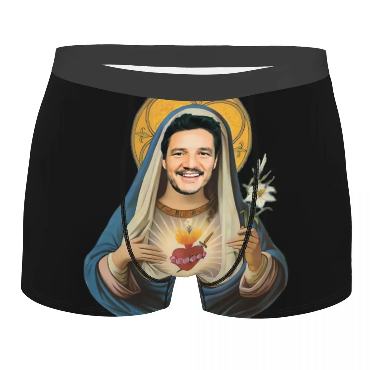 Personalizado Pedro Pascal Sagrado Coração Boxers Shorts Homens Cuecas Cuecas Cuecas Sexy