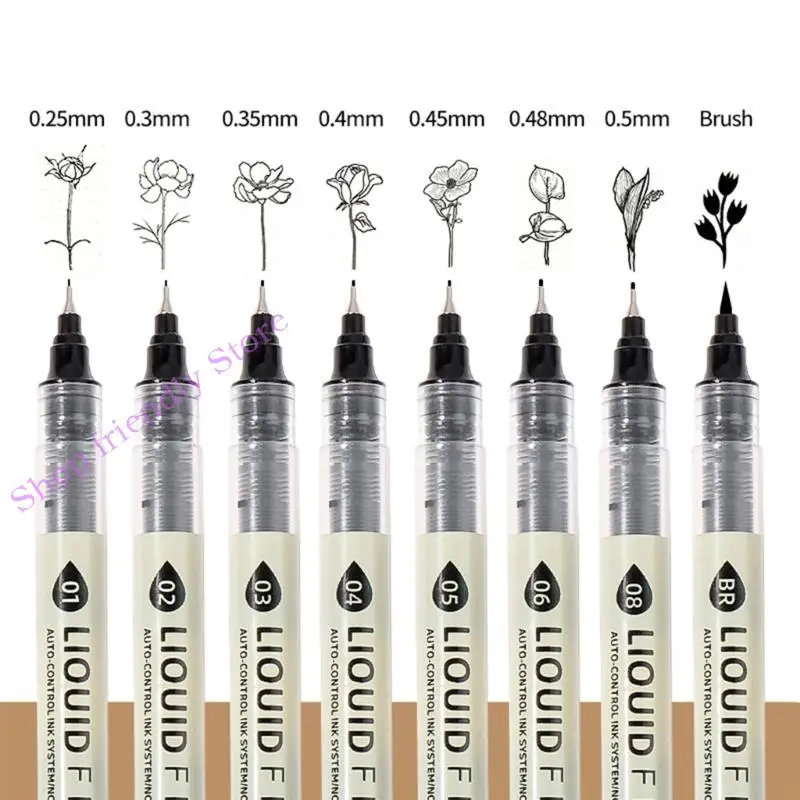 

3/4/5/6/7/8 Pcs Liner Pen Set Waterproof Drawing Pen Set Fineliner Pen For Comics Art School Supplies And