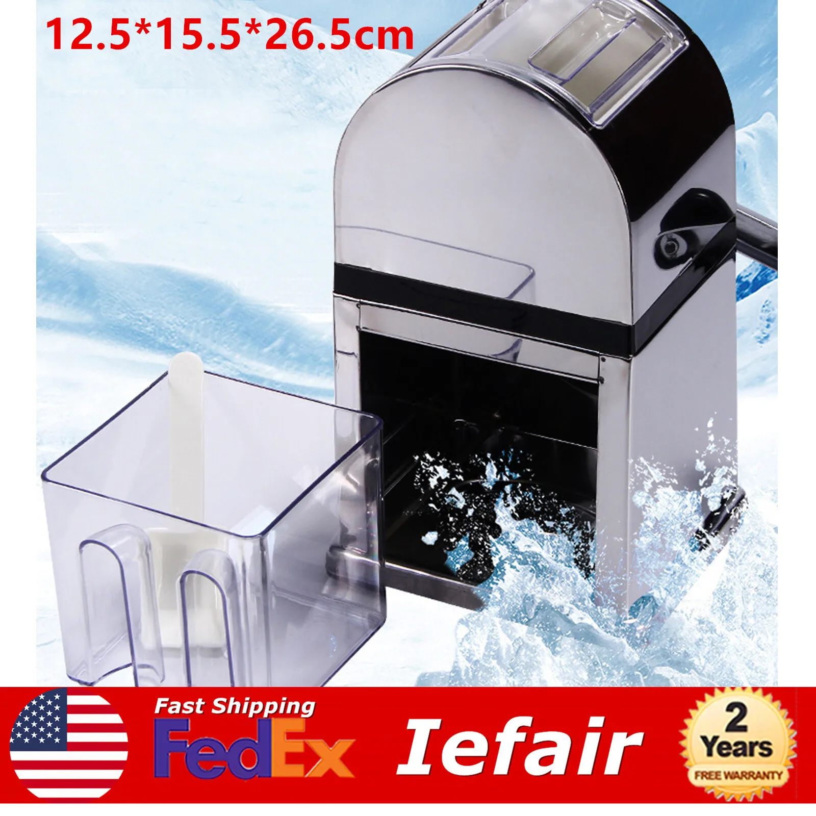 

Shaved Ice Machine with Stainless Steel Blades, Easy Hand Crank, Ideal for Iced Drinks, Gifts, and Summer Refreshments