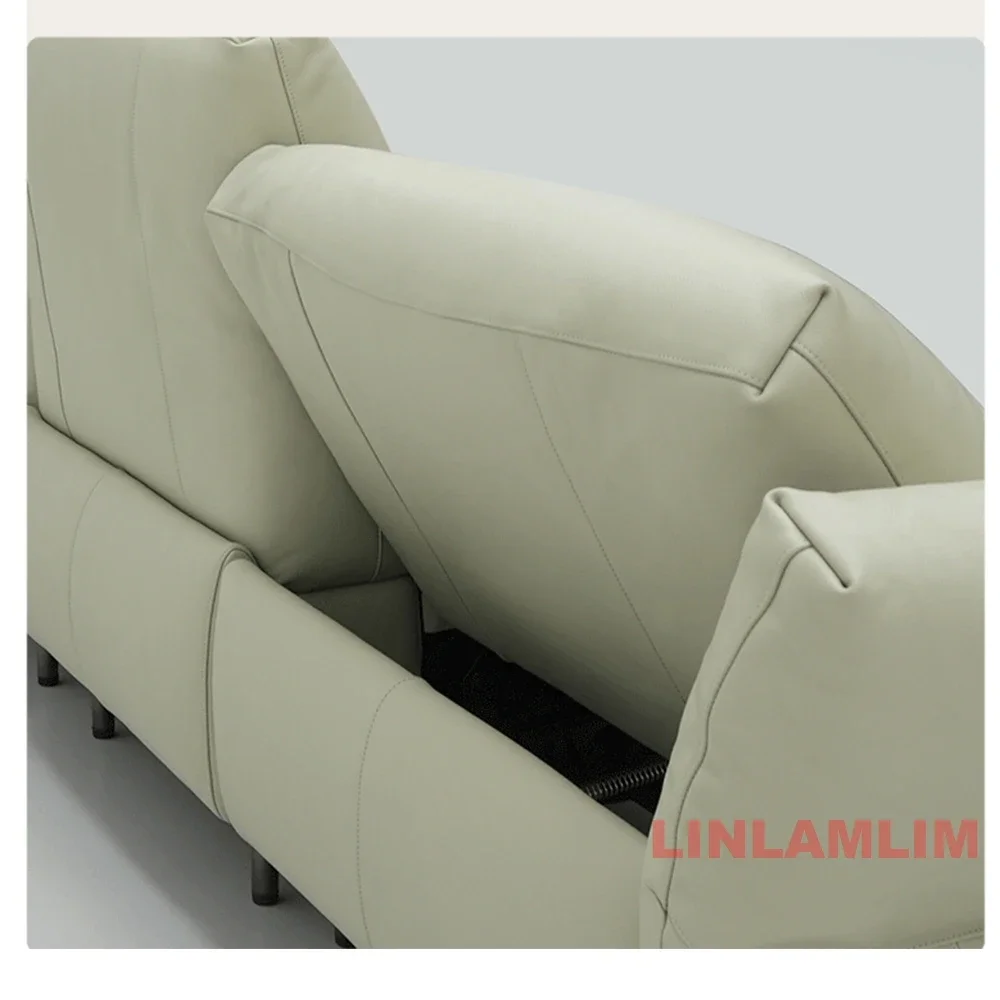 أريكة كرسي كهربائية حديثة، أريكة مقسمة من الجلد الطبيعي قابلة للتعديل مع مسند للقدمين، أثاث مريح لغرفة المعيشة المنزلية #6