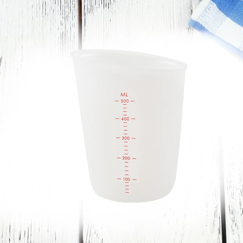 

500Ml Soft Measuring Cup Silicone Beaker Lightweight Graduated Liquid Container Kitchen Laboratory Use Measuring Tool