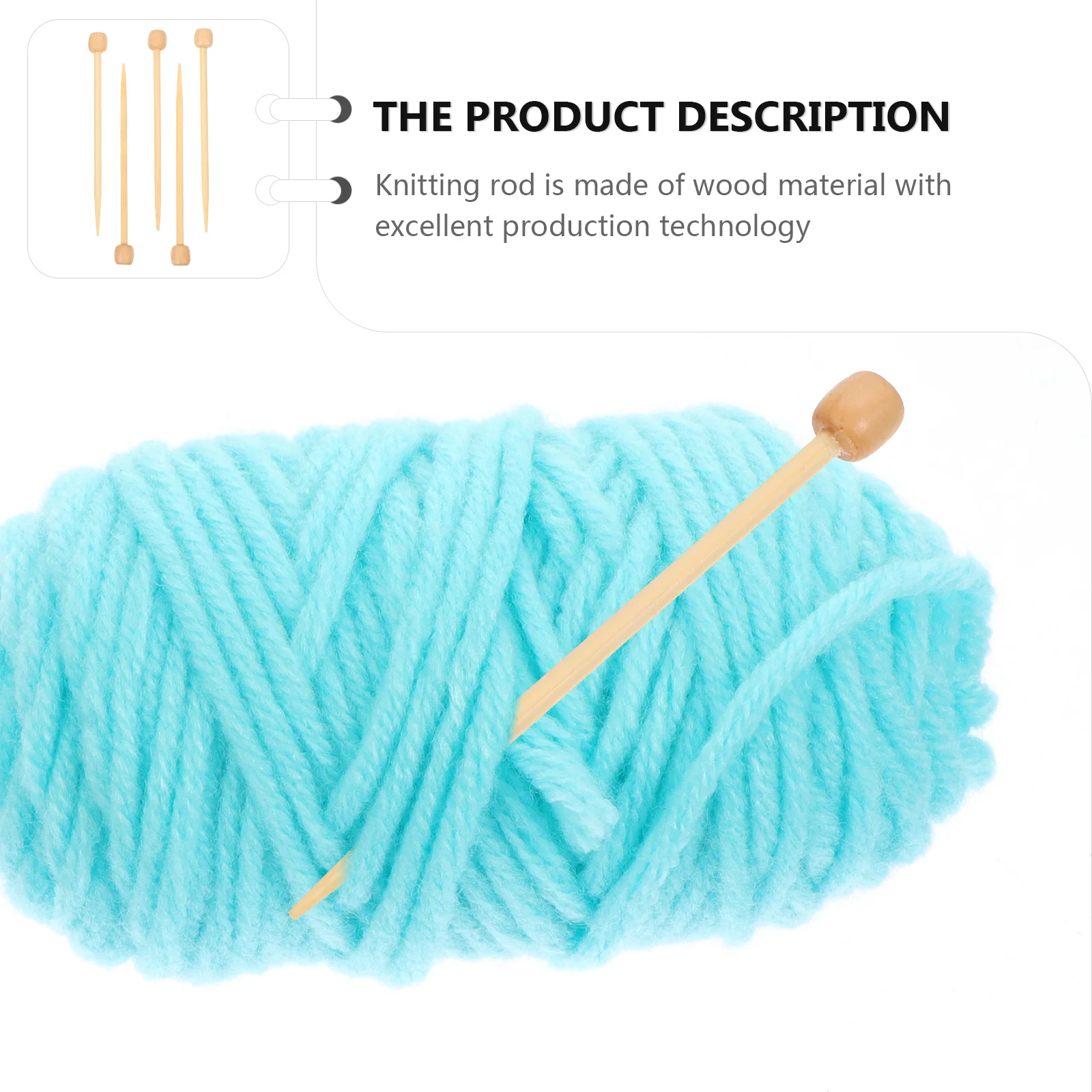 

20Pcs Wood Knitting Rods Brooch Knitting Material Smooth Comfortable Handle for Beginners Advanced Craftsmen DIY Tools