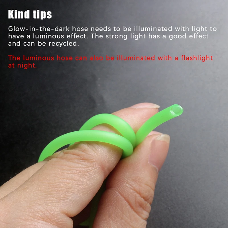 1.5M Fishing Night Luminous Tube Green Soft Silicone Fishing Sleeves Fishing Rig Hook Line Glow Pipe Light Fishing Tackle Tool