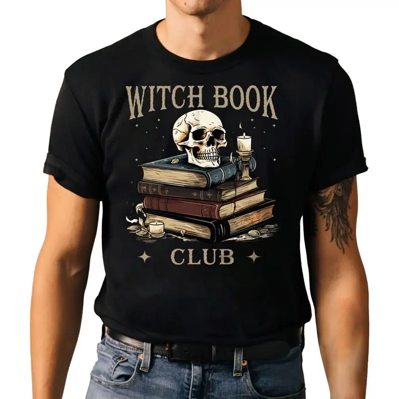 

Witch Book Club Halloween T Shirt Lovers Skull