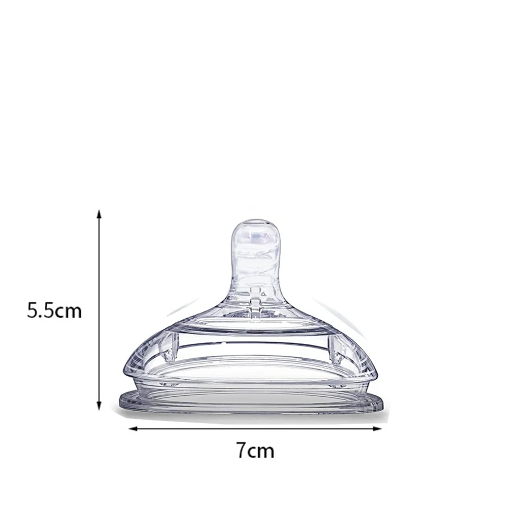 Mamilo de silicone líquido de pescoço largo de alta qualidade Mamilo de bebê Alimentação de bebê Silicone de mamadeira 2 peças