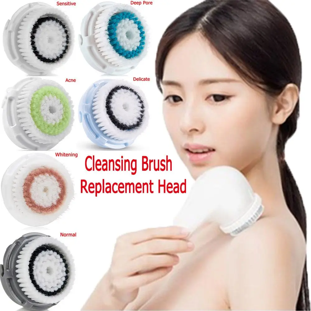 Portátil delicado acne limpeza branqueamento escova de limpeza normal ultra sônica cabeça substituição limpadores faciais