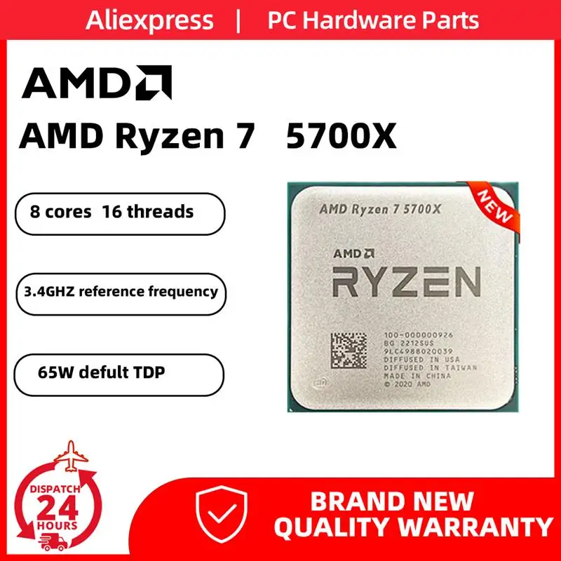 AMD Ryzen 7 5700X CPU R7 5700X 3.4GHz Eight-Core 16Thread Processor 7NM L3=32M 100-000000926 AM4 For B550M Aorus Motherboard