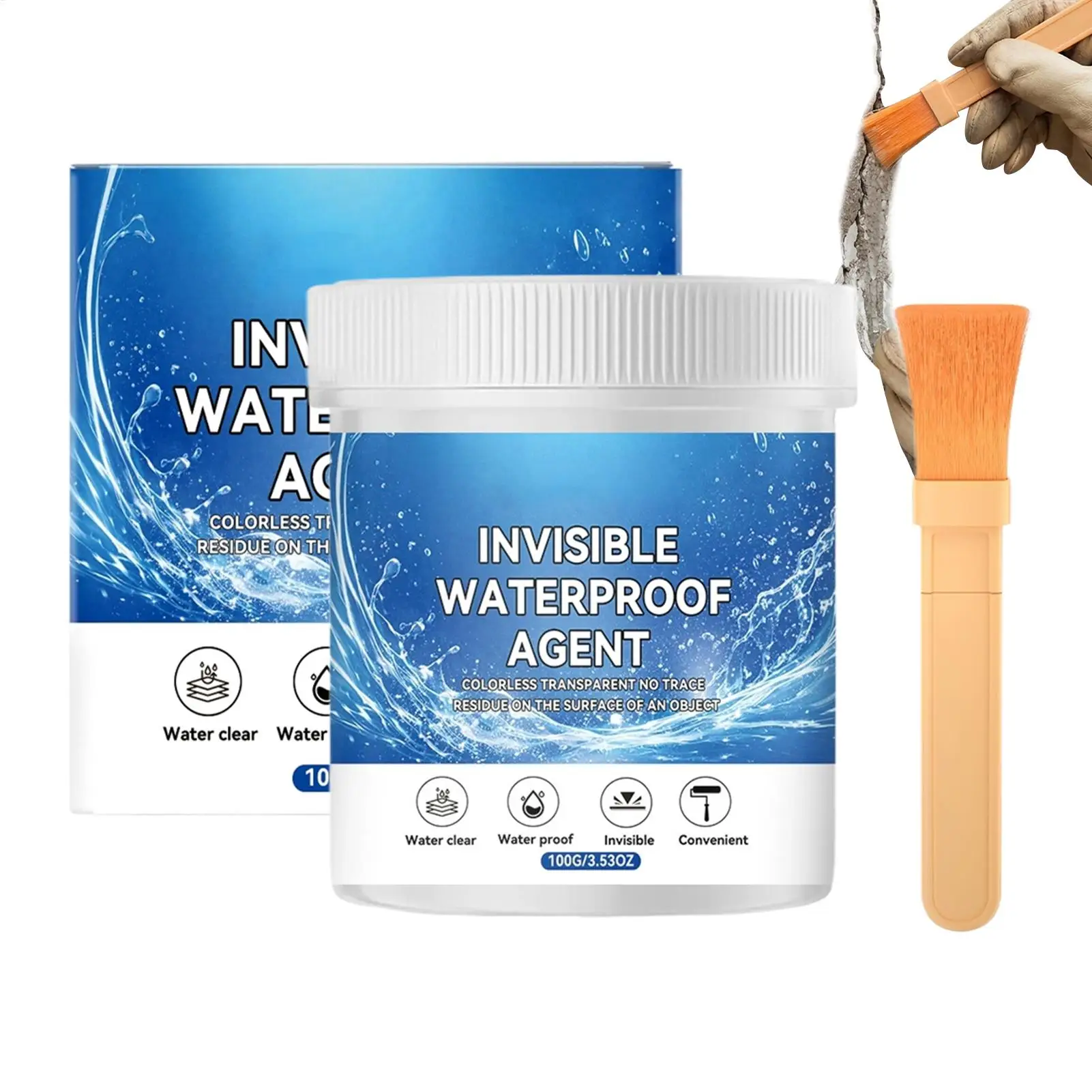 100g Transparent Waterproof Sealant High Temp-resistant Gel Waterproof Coating For Concrete Wood Floor Wall Roof Shower Grout