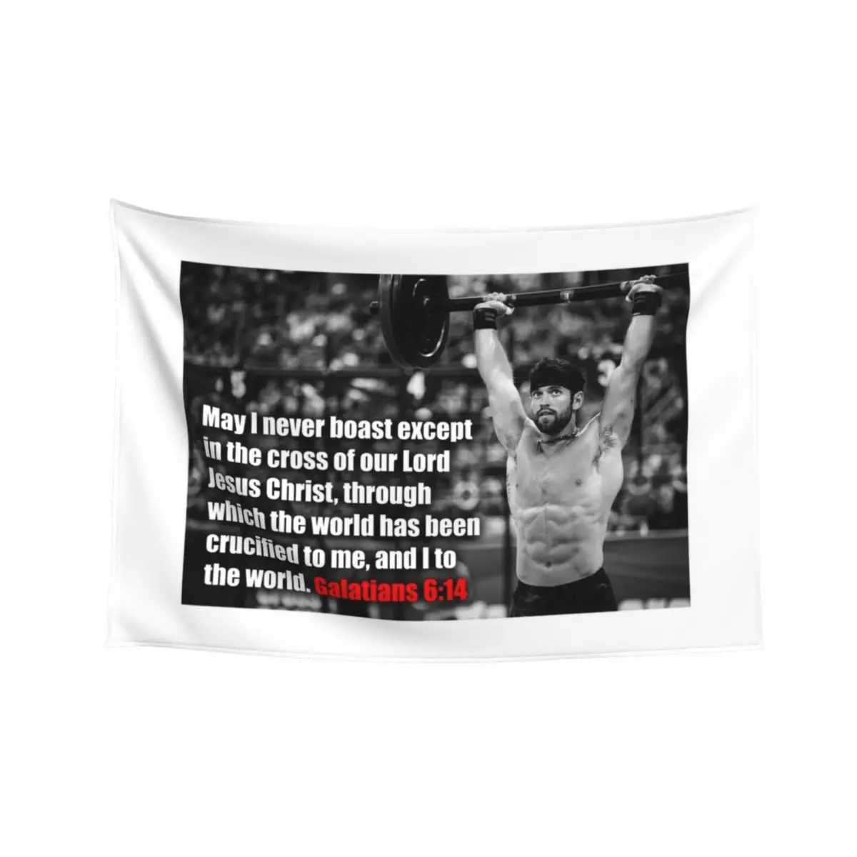 

Rich Froning - CrossFit - Galatians 6:14 Tapestry Decoration Bedroom Custom Aesthetic Room Decor Tapestry