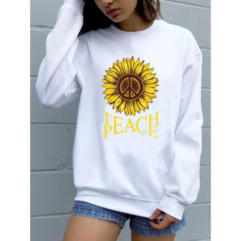 Women\'s Slim Fashion Printed Butterfly White Hoodie Streetwear Women Sweatshirts Aesthetic Sweatshirt