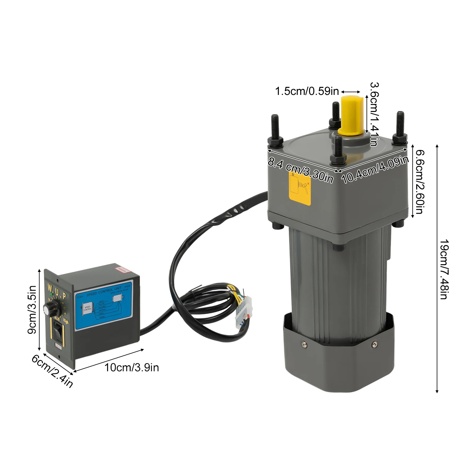 250W Variable Speed Motor, 270rpm Output, 1:5 Gear Reduction, Durable Die-Cast Aluminum Alloy, Low Friction Bearings for Smooth