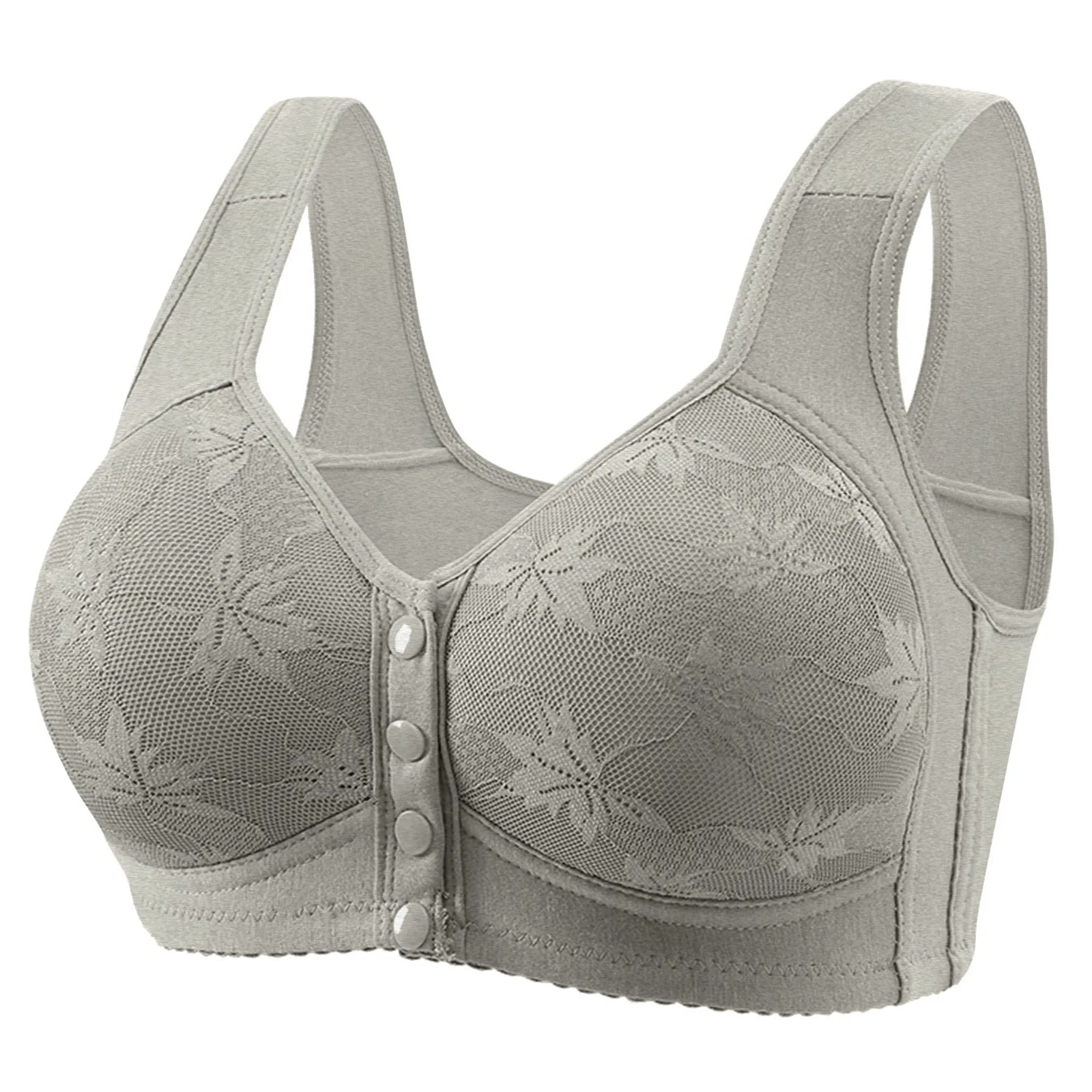 Damen-BH mit Aufdruck, Vorderverschluss, Atmungsaktiv, Dünne Cups, Postpartum-Unterwäsche, Drahtlos, Übergröße, Alltags-BH für Mädchen