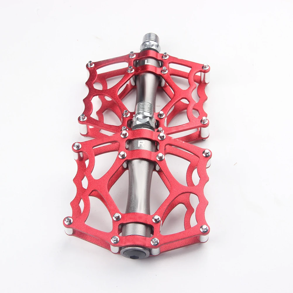 

Aluminum Alloy Bicycle Pedal Red Lightweight Durable Waterproof Bearings Cycling Bike Parts Riding Accessories Vehicle