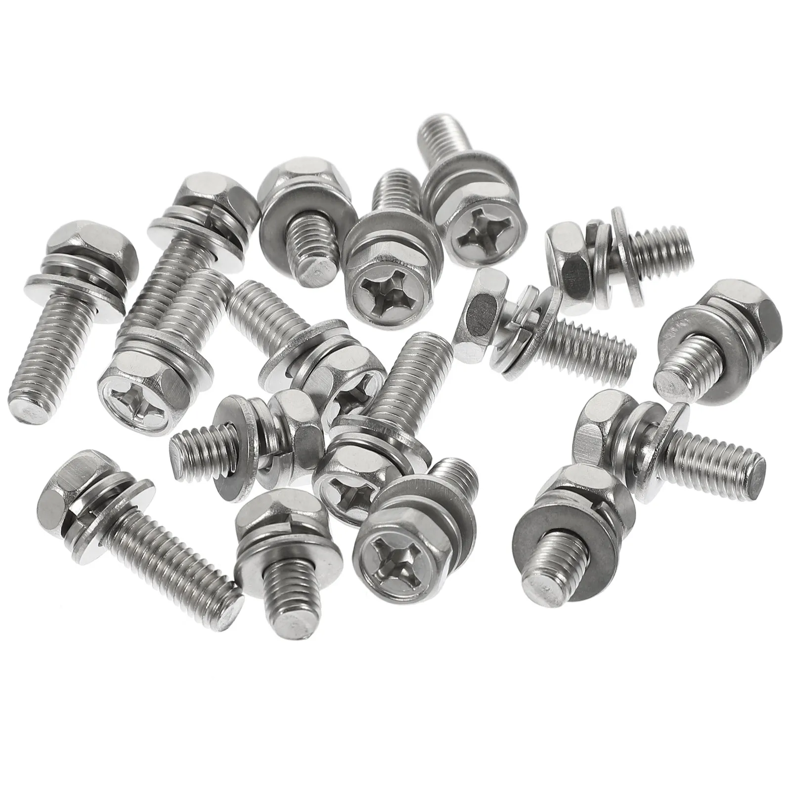 18Pcs Stainless Steel Motorcycle Battery Terminal Bolt Nut Kit Vibration Resistant Corrosion Proof Hex Bolt Nut Set for Auto