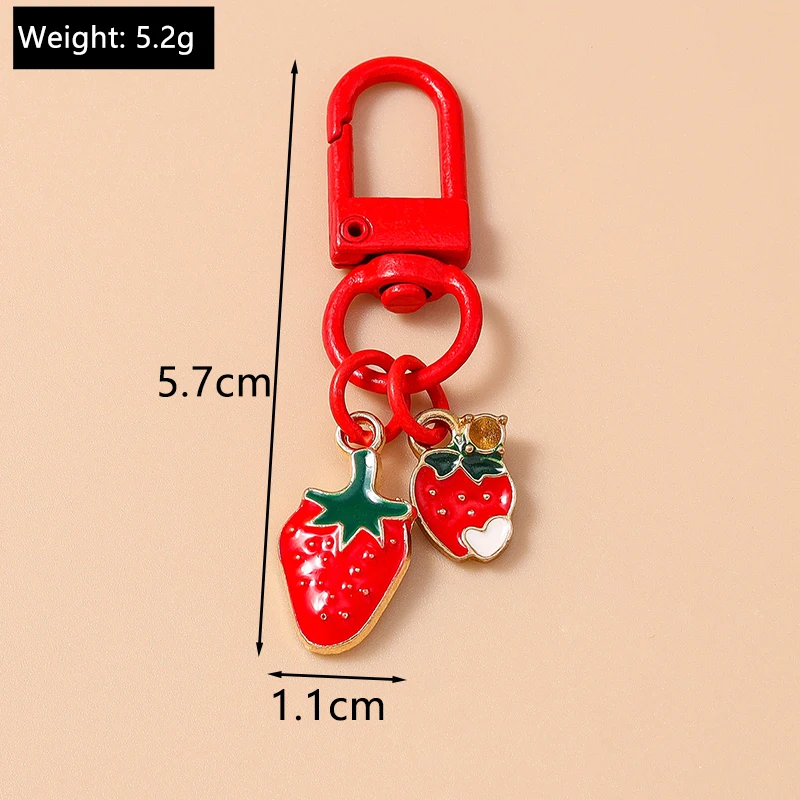 Aihua Schöne bunte Cartoon rote Kirsche Apfel Traube Erdbeere Schlüsselanhänger Simulation Früchte Schlüsselanhänger Handtasche Anhänger – Detail 10