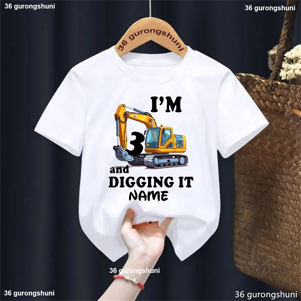 

Custom Name I Am 3rd And Digging It Excavator Printed T Shirt Boys Funny Kids Clothes The Best Birthday Gift Tshirt Tops