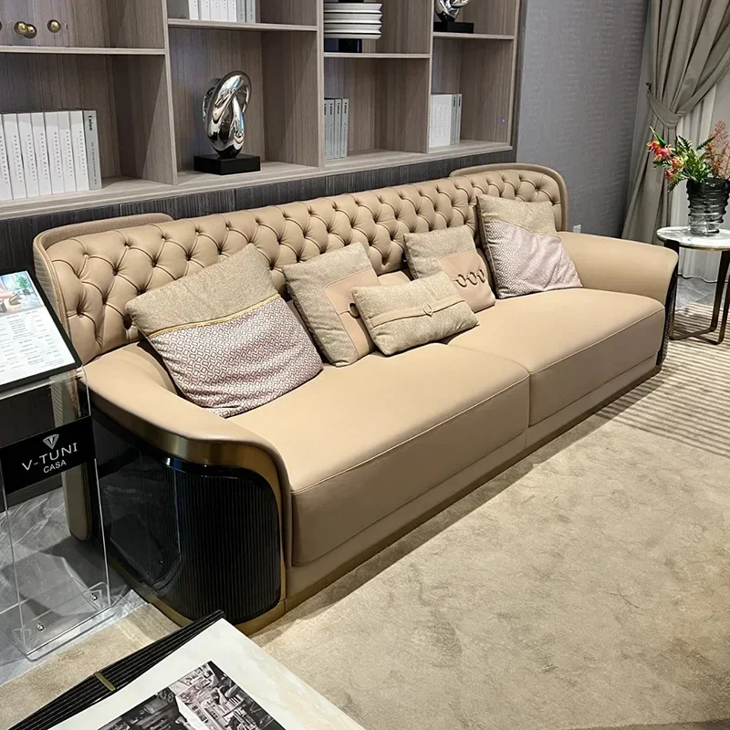 Italian light luxury high backrest sofa