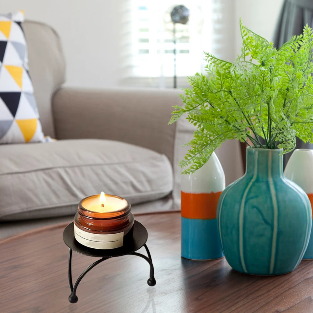 

2pcs Round Iron Candlestick Modern Simple Desktop Decor For Home Black Holder Table Candlestand Creative Home