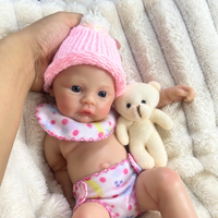 Mini 33 CM Full Silicone Body Reborn Baby Doll Meadow Lifelike Soft Solid Silicone Body Girl Washable Christmas Gift Toy