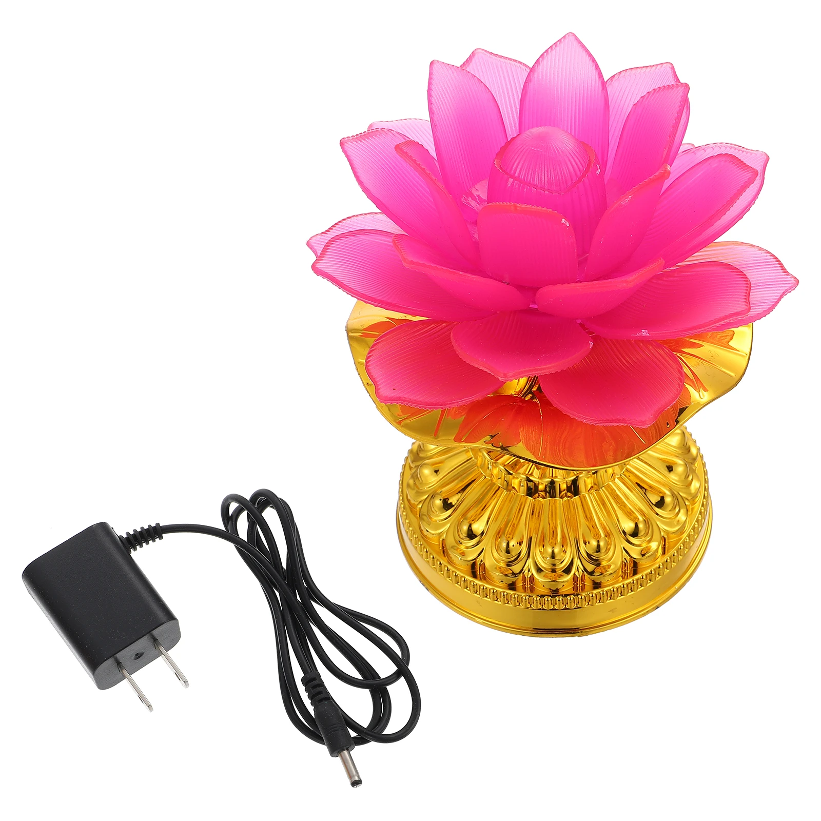 

Colorful Lotus Lamp LED Home Decoration Buddha Hall Light nament Desktop Lantern Shaped Changing Small Night Light