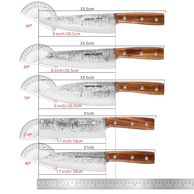 TJ POP Forged Kitchen Knives Set Stainless Steel Sharp  Japanese Santoku knife Nakiri Kiritsuke Deba Chef Knifes Rosewood Handle